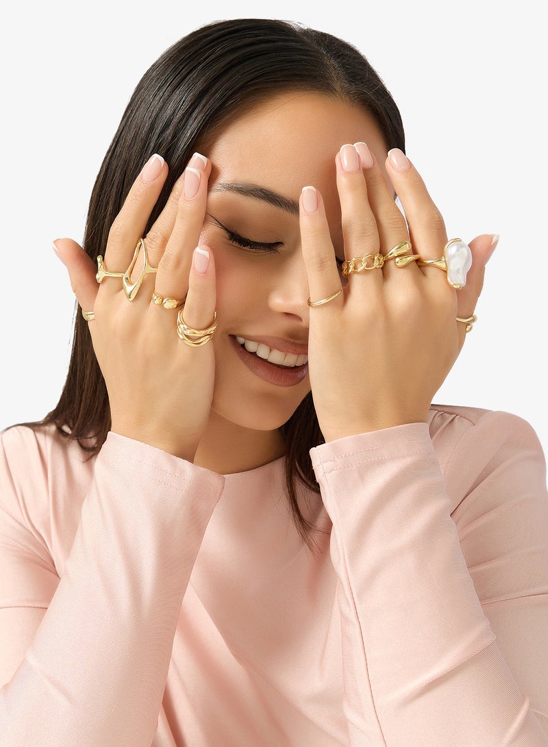 Ginger Chunky Gold Rings - Image 5